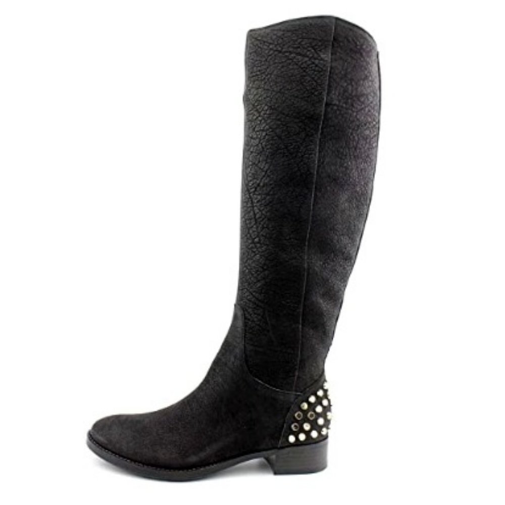 RACHEL Rachel Roy Rosmeri Black Leather Riding Boots 7.5